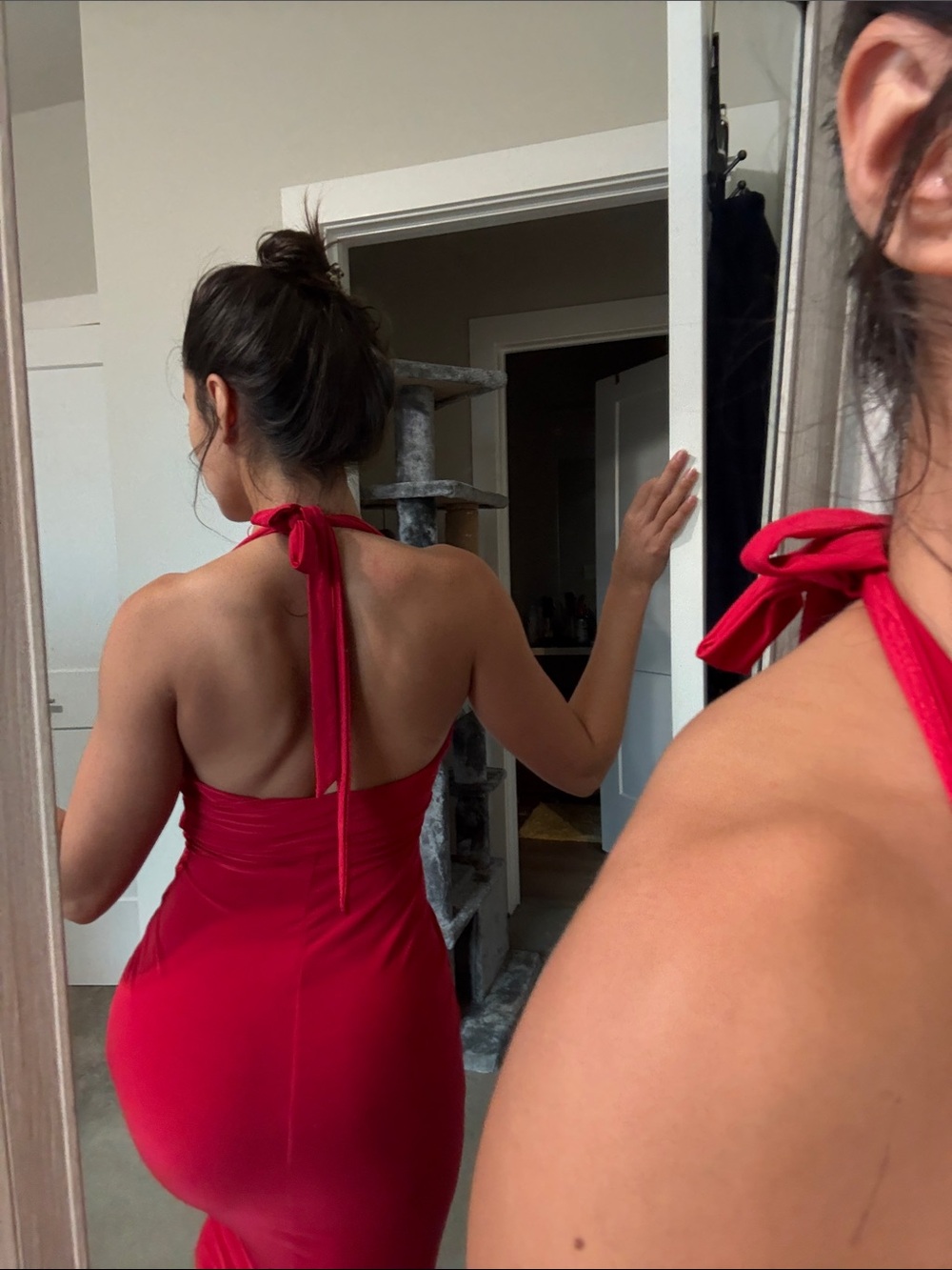 Windsor Red One-Shoulder Twist Midi Dress - Picture 2 of 2